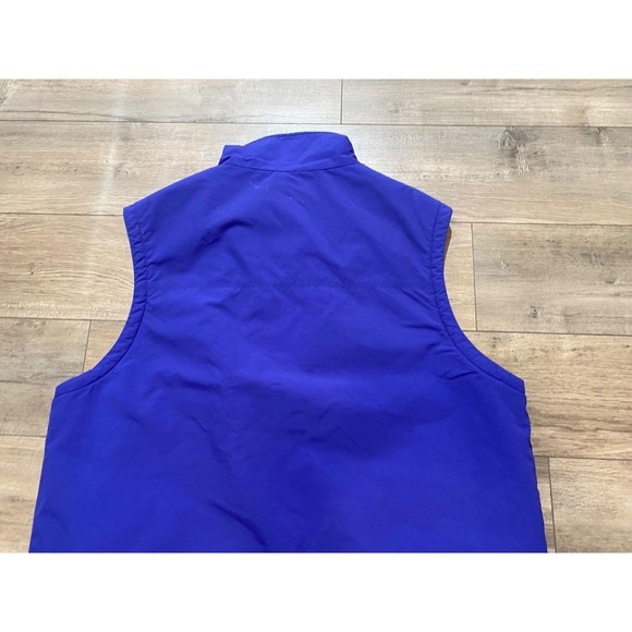 LL Bean Nylon Fleece Lined Mens L Royal Blue Full Zip Outdoor Soft Shell Vest - Picture 5 of 7
